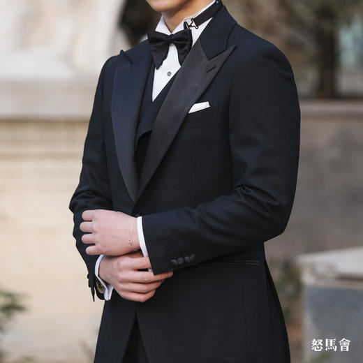 Vitale Barberis Canonico Perennial Super 110’s 澳洲美丽诺羊毛Black Tie单排扣戗驳领黑色礼服套装 商品图2