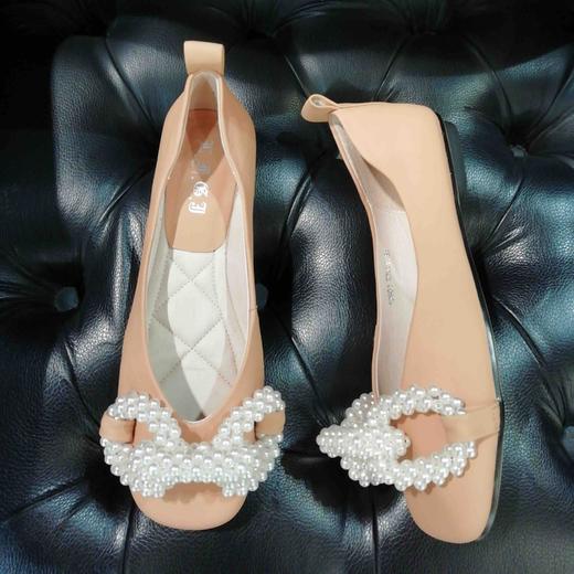 LFGJ 12901 珍珠舞蹈鞋浅口单鞋女软皮软底奶奶鞋 商品图5