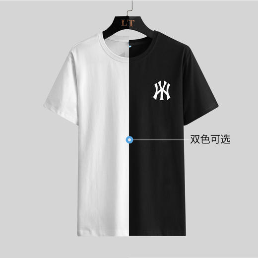 【新款DSK】夏季潮款前后印花圆领短袖大依优型短袖T恤胖子加肥弹力透气大码男装半袖 商品图4