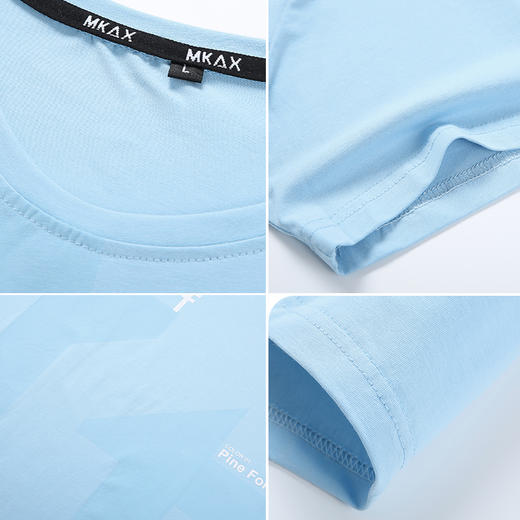 【新款DSK】夏季潮款字母印花圆领短袖大依优型短袖T恤胖子加肥弹力透气大码男装半袖 商品图3