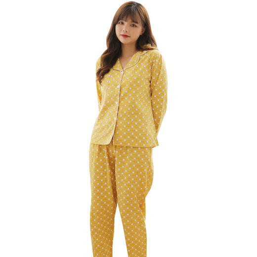 上海旗袍厂YQ-89757春秋款V领睡衣套装舒适居家睡衣日系简约小清新活泼可爱睡衣 商品图4