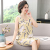 YQ睡裙高密40支绵绸连衣裙夏清凉透气印花时尚优雅减龄家居 商品缩略图2