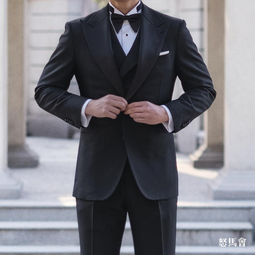Vitale Barberis Canonico Perennial Super 110’s 澳洲美丽诺羊毛Black Tie单排扣戗驳领黑色礼服套装 商品图1