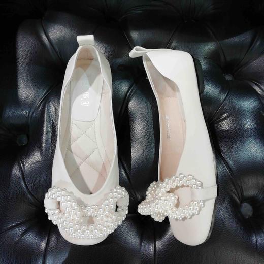 LFGJ 12901 珍珠舞蹈鞋浅口单鞋女软皮软底奶奶鞋 商品图11