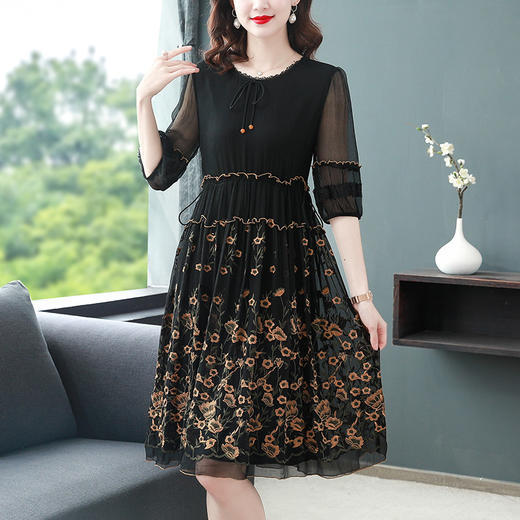 AHM-xysp7016复古森系甜美气质大码显瘦裙【优】 商品图1