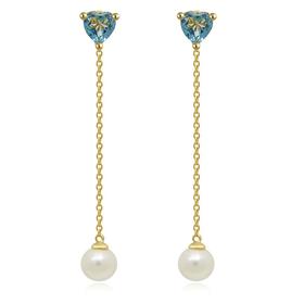 Pearl moments 伦敦蓝托帕石珍珠耳线