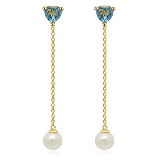 Pearl moments 伦敦蓝托帕石珍珠耳线 商品图0