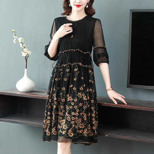 AHM-xysp7016复古森系甜美气质大码显瘦裙【优】 商品图3