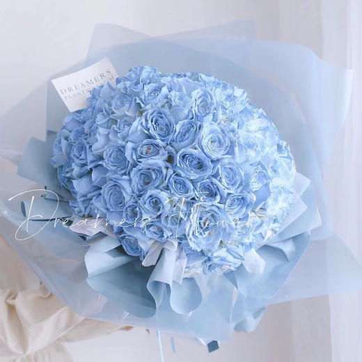 「蓝海」-99朵蓝色玫瑰花束（仅支持预定） 商品图2