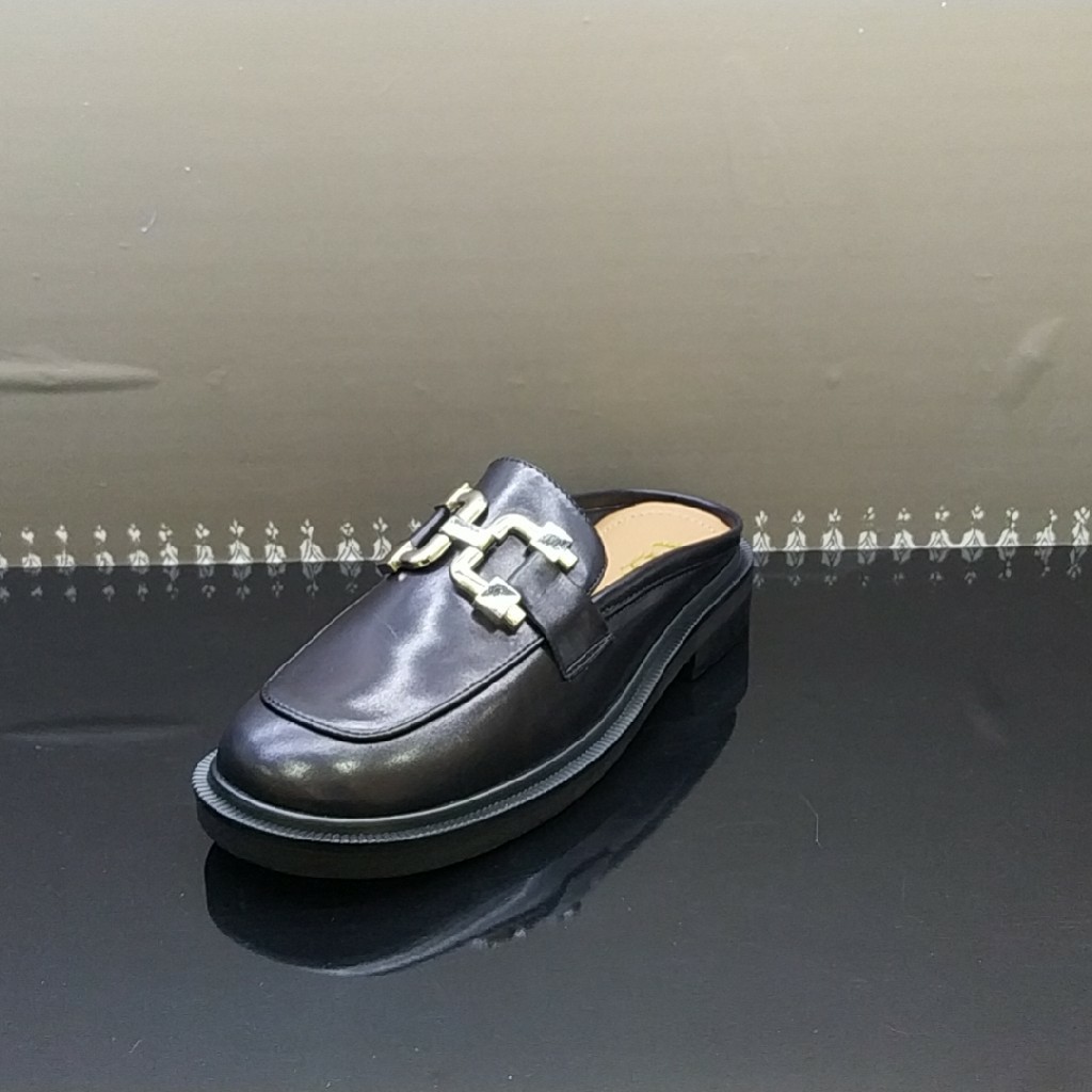 lfgj jeans BM002 夏季中性复古牛皮穆勒拖鞋