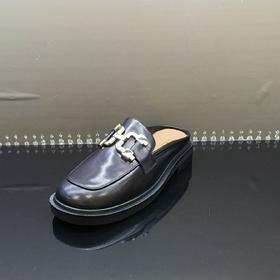 lfgj jeans BM002 夏季中性复古牛皮穆勒拖鞋