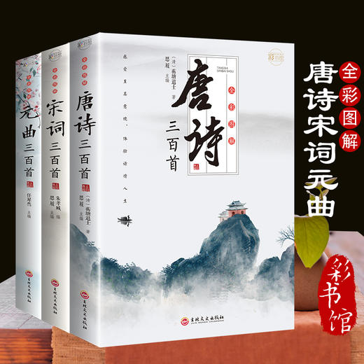 3册唐诗宋词元曲正版全集三百300首 中国古诗词大会全套鉴赏辞典 青少年初高中小学生中华古诗文读本注释译文赏析文白对照彩图全解 商品图0