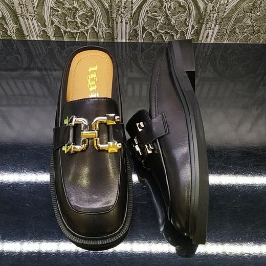 lfgj jeans BM002 夏季中性复古牛皮穆勒拖鞋 商品图8
