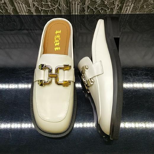 lfgj jeans BM002 夏季中性复古牛皮穆勒拖鞋 商品图3