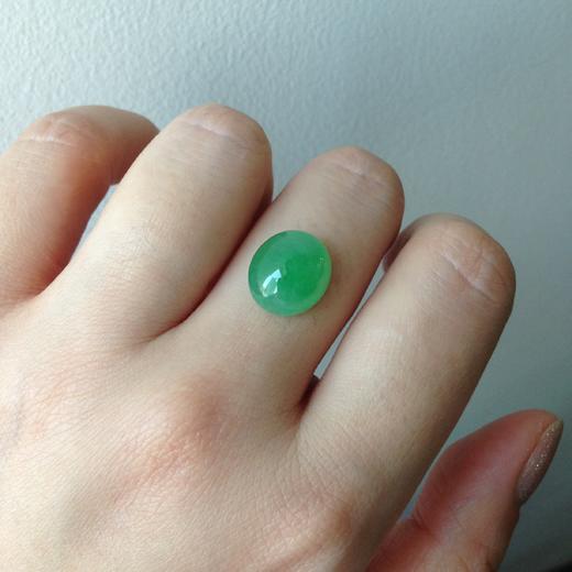 【特价福利】翡翠冰种绿蛋戒面3号 商品图2