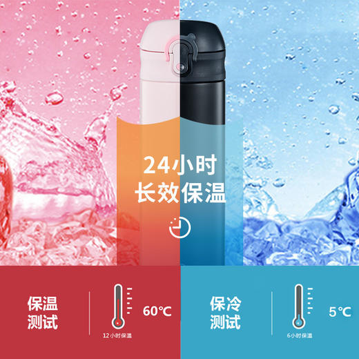 诗芙迪(SILVERDEW)316不锈钢保温杯女士便携水杯子红颜480ml 商品图2