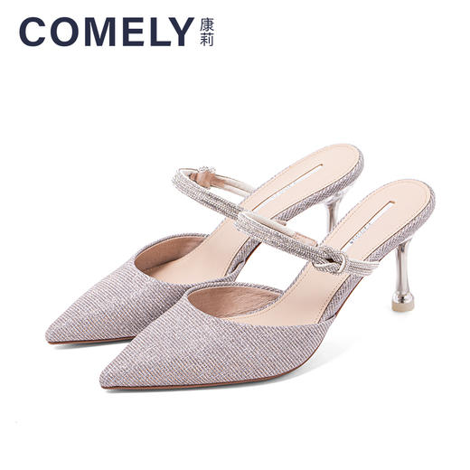 康莉2021夏季新款时尚水钻高跟包头凉鞋女百搭酒杯跟	KYQ12122DD01AT1/KYQ12122DK02AT1 商品图6