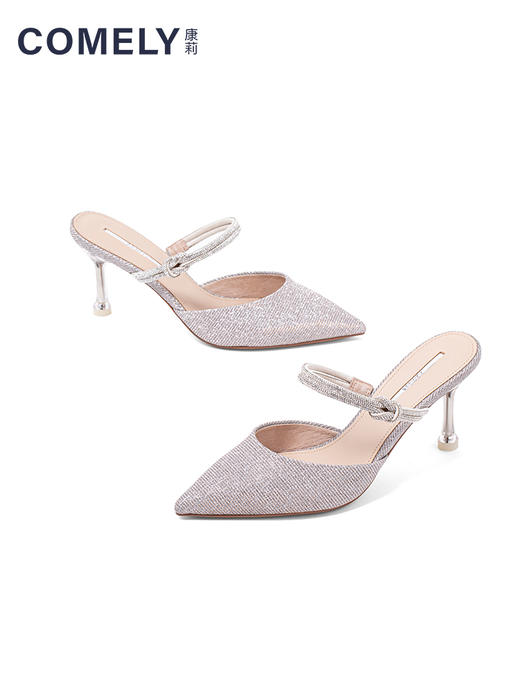 康莉2021夏季新款时尚水钻高跟包头凉鞋女百搭酒杯跟	KYQ12122DD01AT1/KYQ12122DK02AT1 商品图3