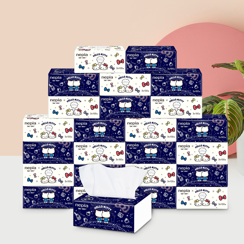 李佳琦重点推荐！妮飘高端贵族纸巾 原生木浆 无荧光剂 添加科大研制10%保湿液 擦拭娇嫩部位不干燥 母婴专用