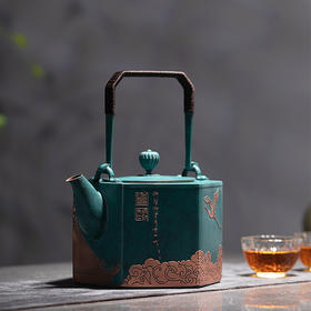 朱炳仁·铜丨瑞鹤凌云壶