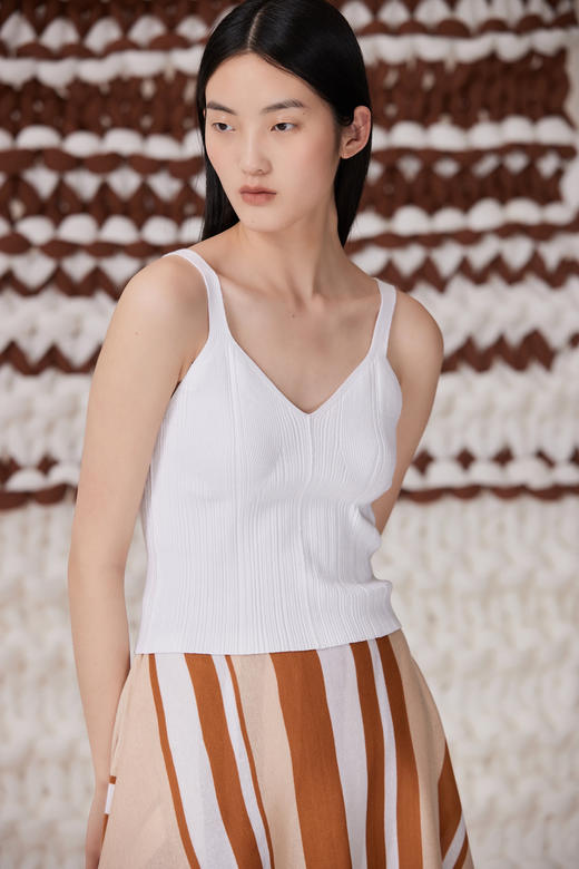 V领紧身针织吊带背心  SJS93W013N 商品图0