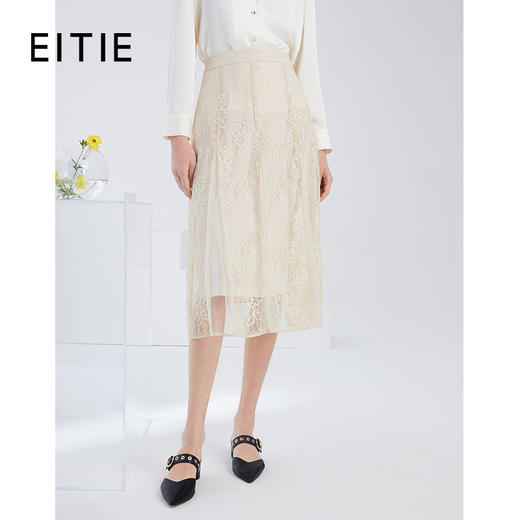 EITIE爱特爱夏季新款洋气法式优雅复古显瘦A版蕾丝镂空半身裙B2106704 商品图0