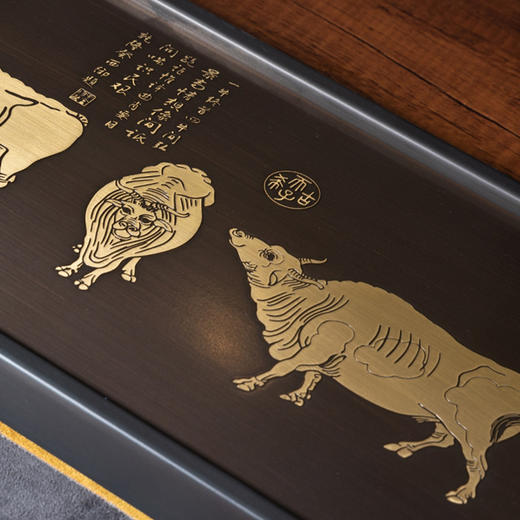 朱炳仁·铜丨五牛积福茶盘 商品图1