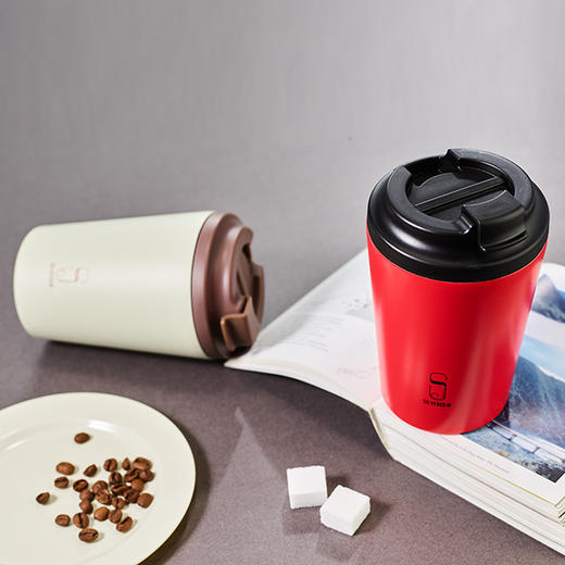 诗芙迪(SILVERDEW)保温咖啡杯便携男女水杯子随行杯办公室双层不锈钢车载带盖 商品图1