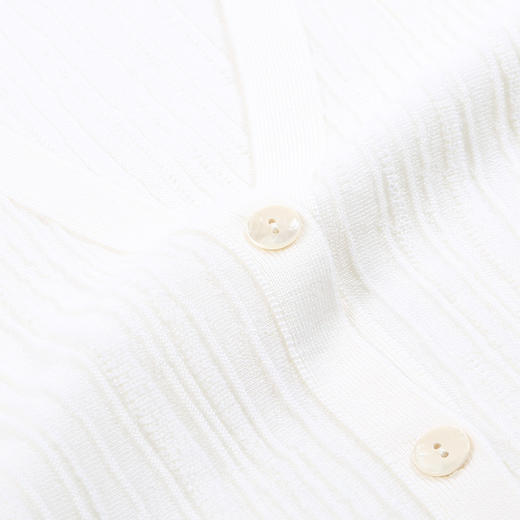 METTE2021年春夏新品女士V领针织衫时尚薄款坑条弹性100%羊毛开衫 商品图7