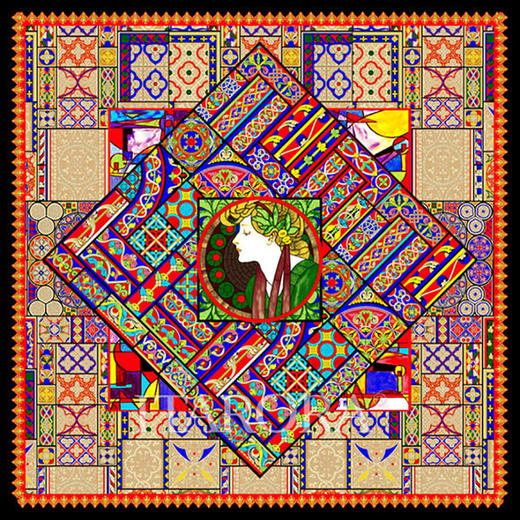 奥罗拉桑蚕丝巾/黎明之吻/90*90CM/B1-002/花色 商品图0