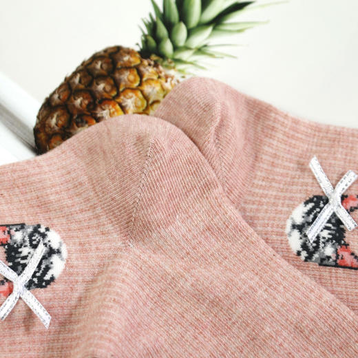 女丨女士新款中筒网面精梳棉袜花边印花袜子四季棉袜【2双装 6双6折 2112201】 商品图3