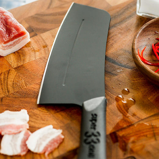 美人帮刀彩色厨刀切菜切肉刀多用菜刀厨师钢刀免磨锋利超轻切冻肉 商品图3