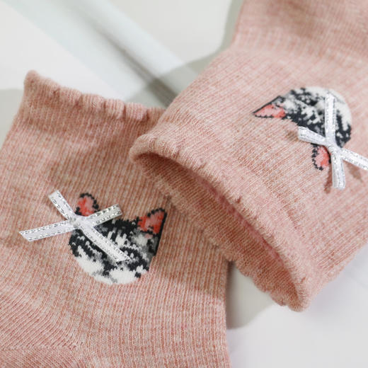 女丨女士新款中筒网面精梳棉袜花边印花袜子四季棉袜【2双装 6双6折 2112201】 商品图2