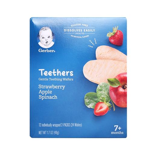 美国gerber嘉宝 米饼 苹果草莓菠菜48g 商品图0
