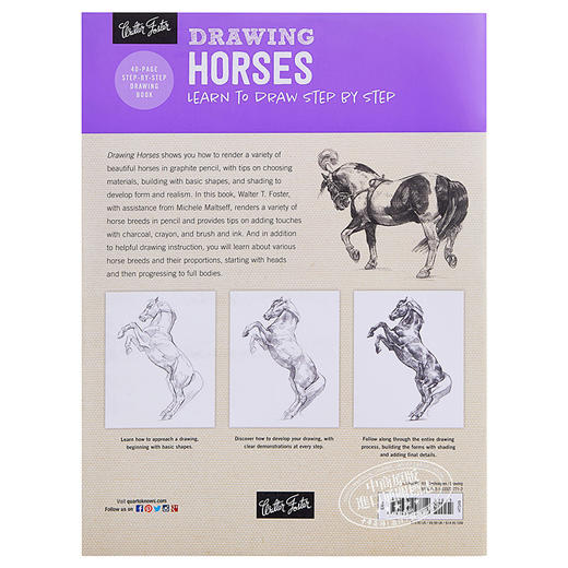 预售 【中商原版】如何绘画系列：马 英文原版 Drawing: Horses: Learn to draw step by step (How to Draw & Paint) 素描技巧 商品图1