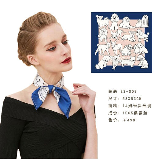 奥罗拉桑蚕丝巾/萌萌/B3-009 商品图1