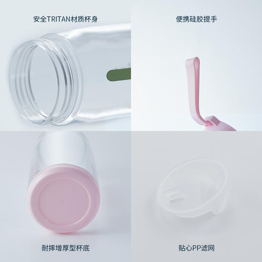 诗芙迪(SILVERDEW)塑料水杯女tritan夏季便携可爱家用防摔杯子大容量530ml 商品图5