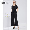 EITIE爱特爱夏季新款时尚通勤V领显瘦收腰铆钉直筒阔腿连体裤6007726 商品缩略图0