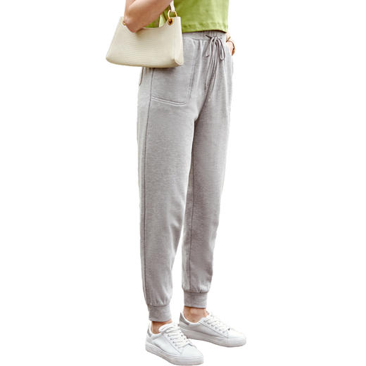 欧芮儿运动休闲裤女2021新款抽绳收腰束脚宽松弹力针织卫裤 商品图3