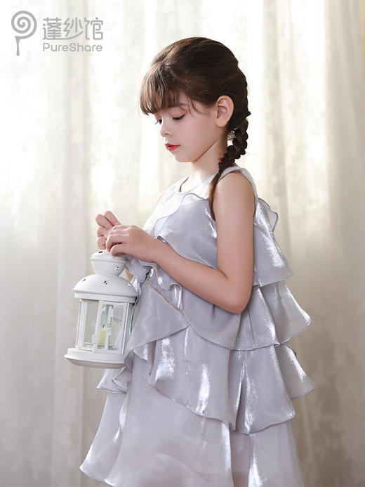 pureshare 女童连衣裙公主裙夏新款大童裙子气质生日演出礼服-银河系女孩 商品图0