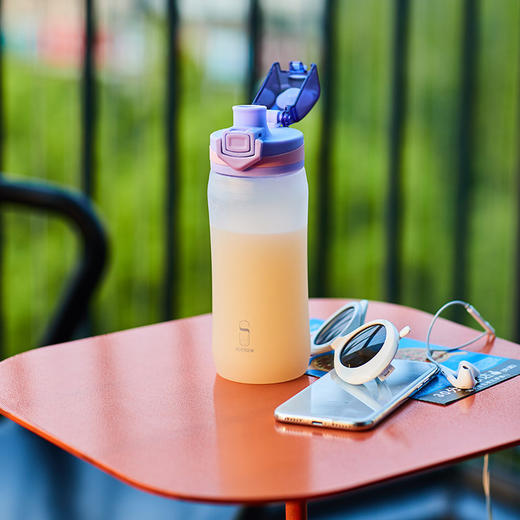 诗芙迪（SILVERDEW）Tritan水杯塑料水杯子女日式清新密封防漏便携带提手550ml 商品图2