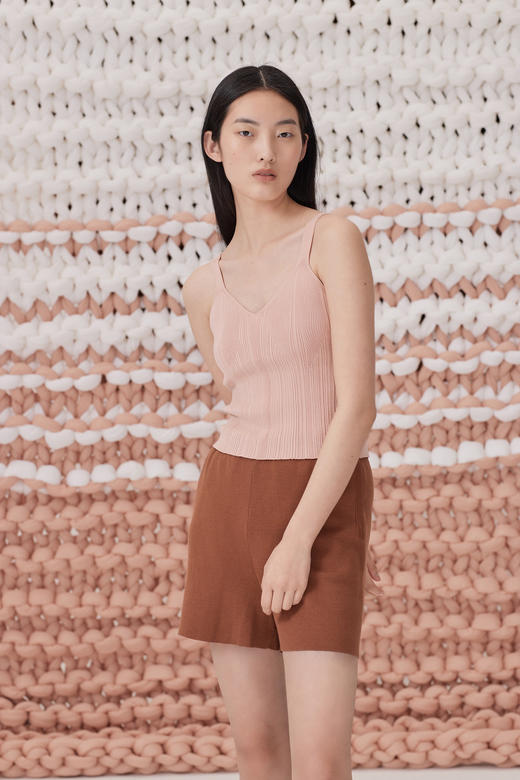 V领紧身针织吊带背心  SJS93W013N 商品图1