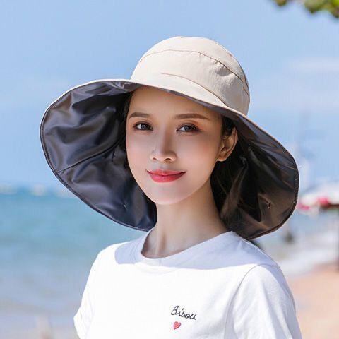 遮阳帽女夏季日系空顶大檐沿渔夫太阳帽韩版潮百搭紫外线防晒帽 商品图4