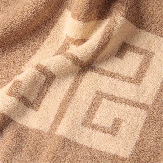 金号纯棉加厚加大回形图案全棉面巾 情侣成人洗脸巾 提缎花式线S1206 可定制刺绣 商品图2