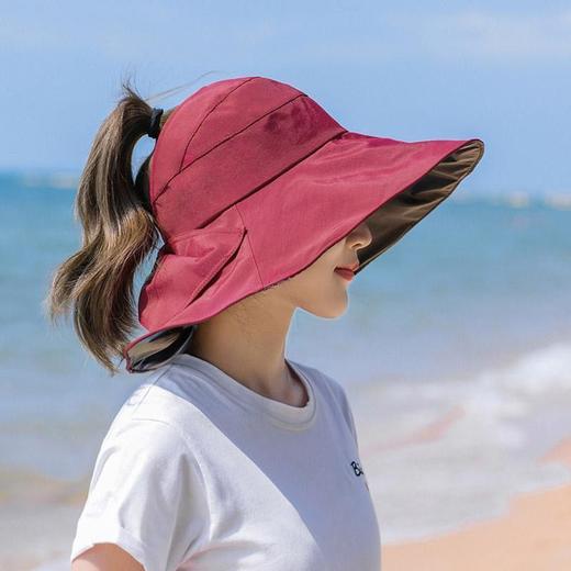 遮阳帽女夏季日系空顶大檐沿渔夫太阳帽韩版潮百搭紫外线防晒帽 商品图13