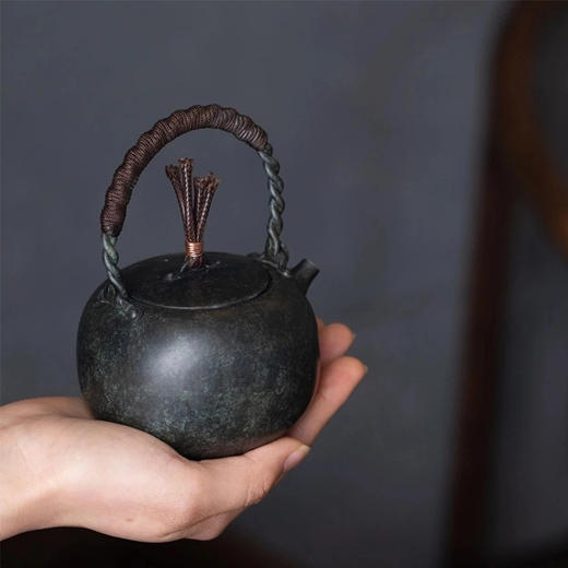 朱炳仁·铜丨小苹果壶（宝石黑） 商品图2