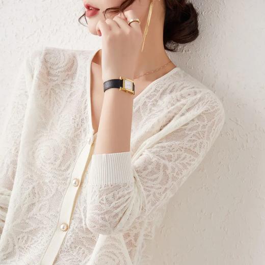 DB-L2039 2021新款韩版宽松镂空外搭毛衣拼接针织衫外套 商品图5