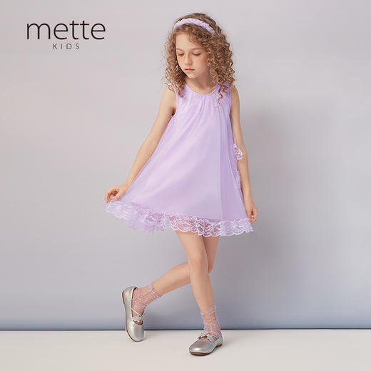 【网纱蕾丝裙】羊绒世家童装百褶蓬蓬连衣裙女童2021夏新款无袖纱裙 商品图0