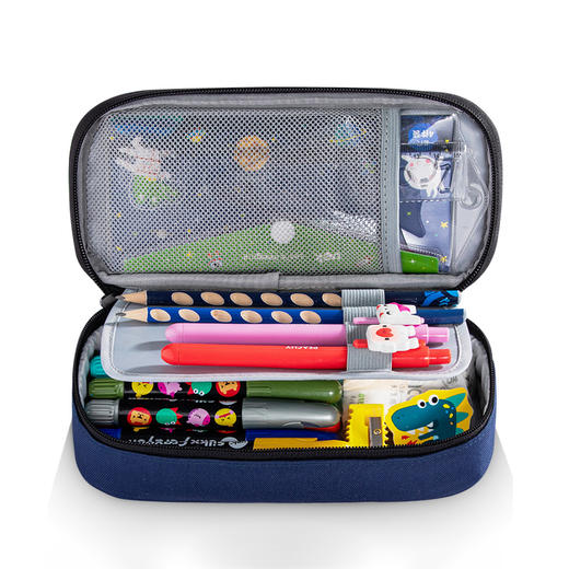 UEK英伦风笔袋蓝色YLFL008 商品图3