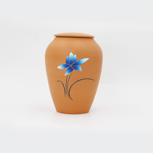 【非遗】云南彩陶-一只清莲茶罐 商品图0